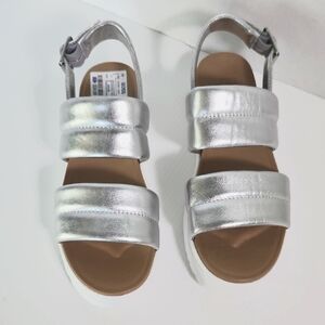 UGG Women's Metallic Silver Sandals 8.5